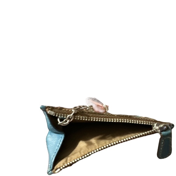 Coach signature brown with teal leather blue so cute 🥰 has keychain - Picture 3 of 11